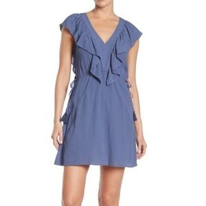 1. State Blue Ruffled V-Neck Dress